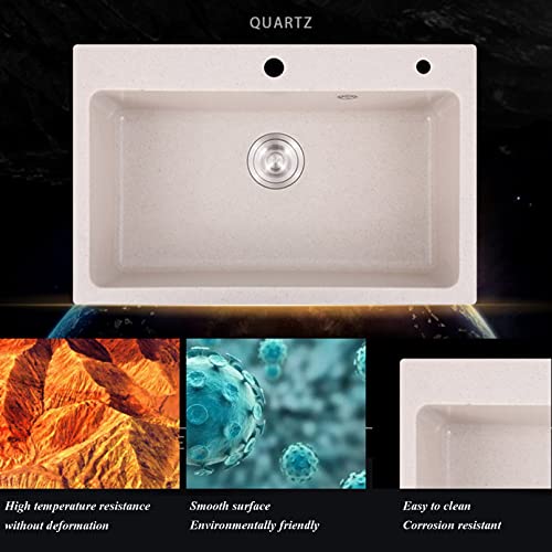 Évier de cuisine en quartz évier à une cuve à encastrer avec pack - 5