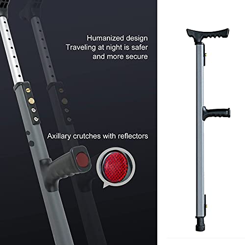 Muletas Ergonómicas para Las Axilas, Bastón/Bastón De Aluminio De Altura Ajustable para Adultos Y Niños con Alturas De 150-190 Cm, Azul/Gris/Naranja
