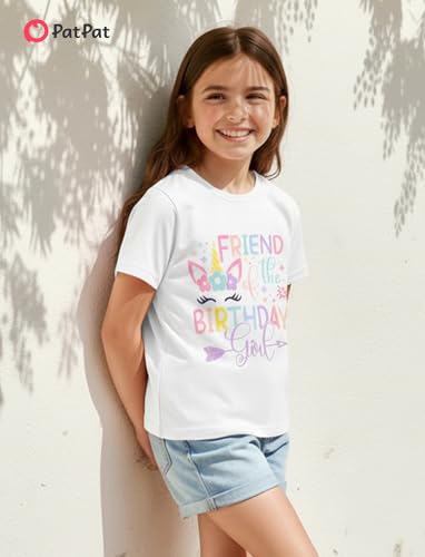 Image of PATPAT Girls Crewneck Short Sleeve Graphic Tees Animal Print Shirts Cute Summer Outfits 5-12 Years