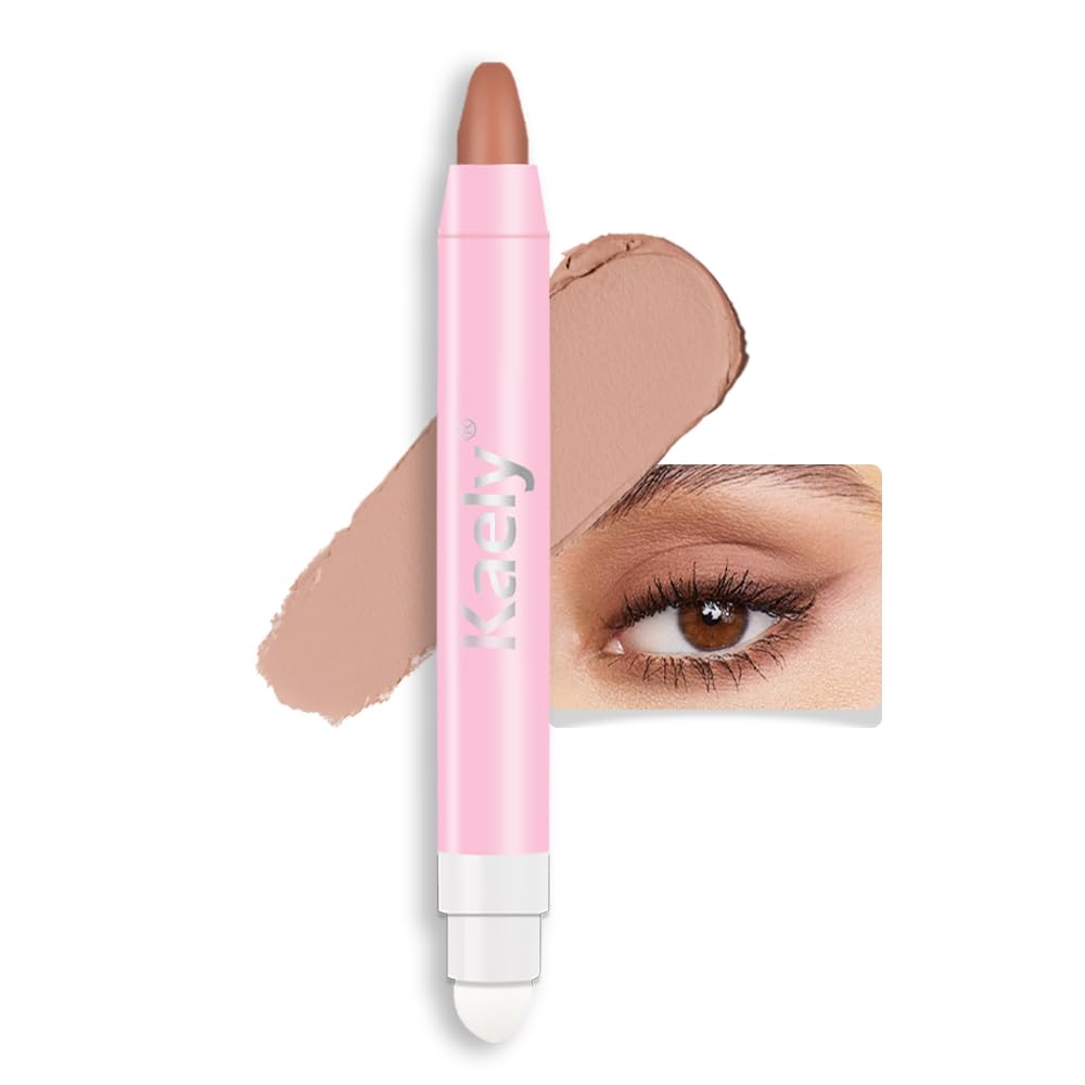 Kaely 2in1 Cream Eye Shadow Brightener Sticks for Eyes, Pencil Eyeshadow Applicator Stick Waterproof Pigmented, Eye Shadow Palette Highlighter Makeup,