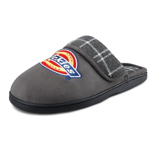 Chaussons gris Dickies homme style écossais à talon ouvert pour moments de détente