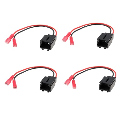 Briny River Faisceau de Câbles Adaptateurs pour Haut-parleurs (4 Pièces 2 Broches) Compatible avec Peugeot Partner Expert Traveller RCZ Rifter