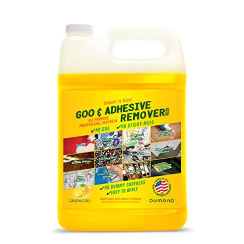 Smart ‘N Easy Goo & Adhesive Remover - Surface Safe - Removes Stickers, Labels, Decals, Tape, Sticky Residue, Chewing Gum, Glue, Grease, Tar - Lemon Citrus Scent - 1 Gallon Refill #TOP15