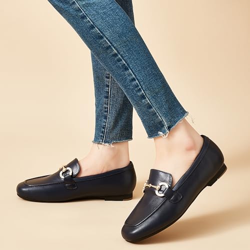 Image of DeYashopin Womens Loafers Shoes Fashion Low Heel Slip on Shoes Comfortable Driving Flats