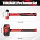TOOLEAGUE Hammer-Set, Gummihammer und 35 mm doppelseitiger weicher Schlägel für Camping, Holzbearbeitung, DIY-Projekte, Landschaftsbau, Bodenbelag, Zeltheringe, Schwarz und Rot, 2 Stück