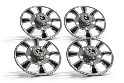 Image of Luxury 15-Inch Hubcaps Compatible for Bolero | Unique Spiral Blade Design | Weather-Resistant Alloy Look Wheel Caps | Steel Wheel Cover | Black /Silver | MS Material (Diamond Cut 15 inch Inch)