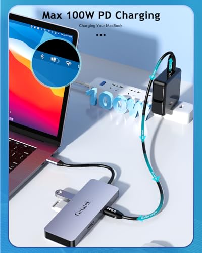 Adaptador universal tipo C multipuerto con Hub USB C HDMI de 100W para MacBook Air 4