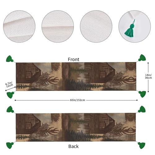 Chemin de table rustique ours et élan pour grand repas de famille - 5