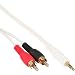 Produktbild InLine 89939W Cinch/Klinke Kabel, 2x Cinch Stecker an 3,5mm Klinke Stecker, weiß / gold, 2m