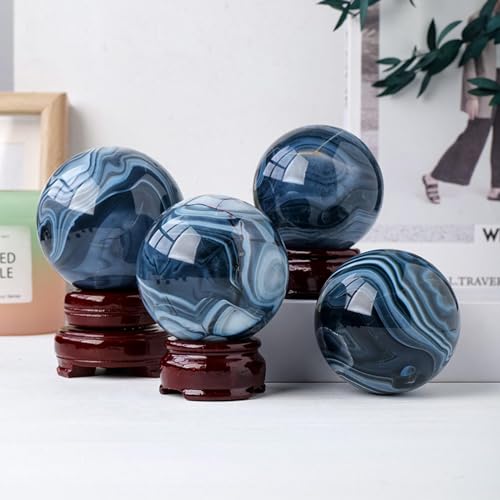 Géode d'agate noire en boule pour une ambiance zen au salon