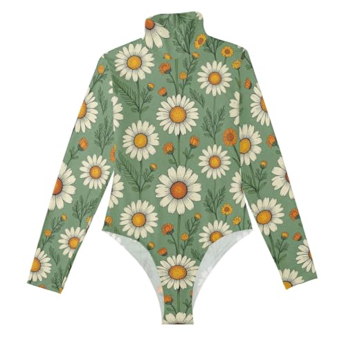 Bodis moldeadores para mujer GuoChe que definen la silueta con flores y cuello perkins