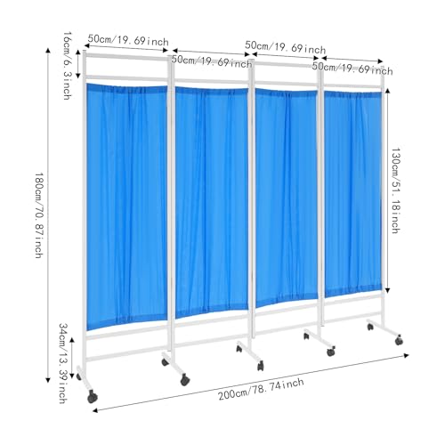 Écran de confidentialité pliable avec 10 roulettes verrouillables nylon - 3