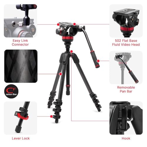 Image of Manfrotto Video kit, Head 500 Series (Head 502+ CarbTripod 05 5Levelling)