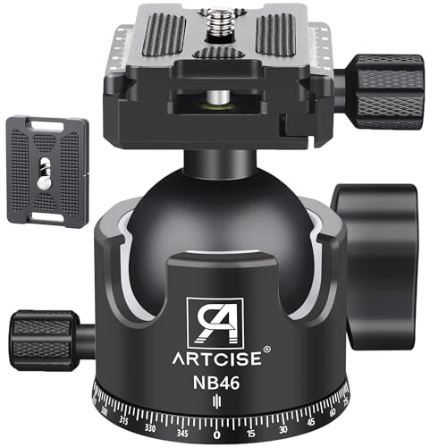 Cabezal de bola de 46 mm ARTCISE contra caídas de cámaras pesadas en trípode y monopie