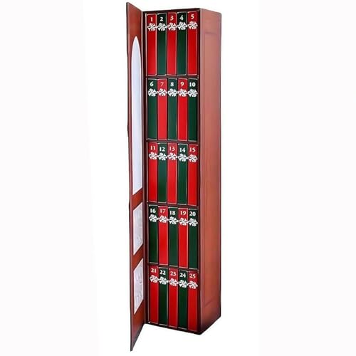 Mini Book Ornament Advent Calendar 2025, Literature Lovers Gifts Calendar with 24 Volume Gift, Christmas Books Advent Calendar for Books Lovers, Book Gifts Family Festive Decorations (Brown)