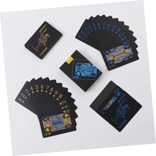 Gatuida wasserdichte PVC Spielkarten Set Blau Kreative Langlebige Poker Karten Biegsam Robust für Familie und Freunde Inklusive Praktischem Papierbox Vielseitig für Blackjack Bridge Poker – Bild 6