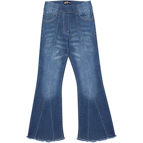 Girls Comfort Denim Jeans Stretchy Pants Dark Blue Flared Bell Bottom Jeggings Pants Fashion Jeans Age 5-14 Years