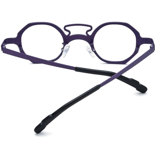 Image of FONEX Colorful Pure Titanium Glasses Frame Women Retro Round Eyeglasses