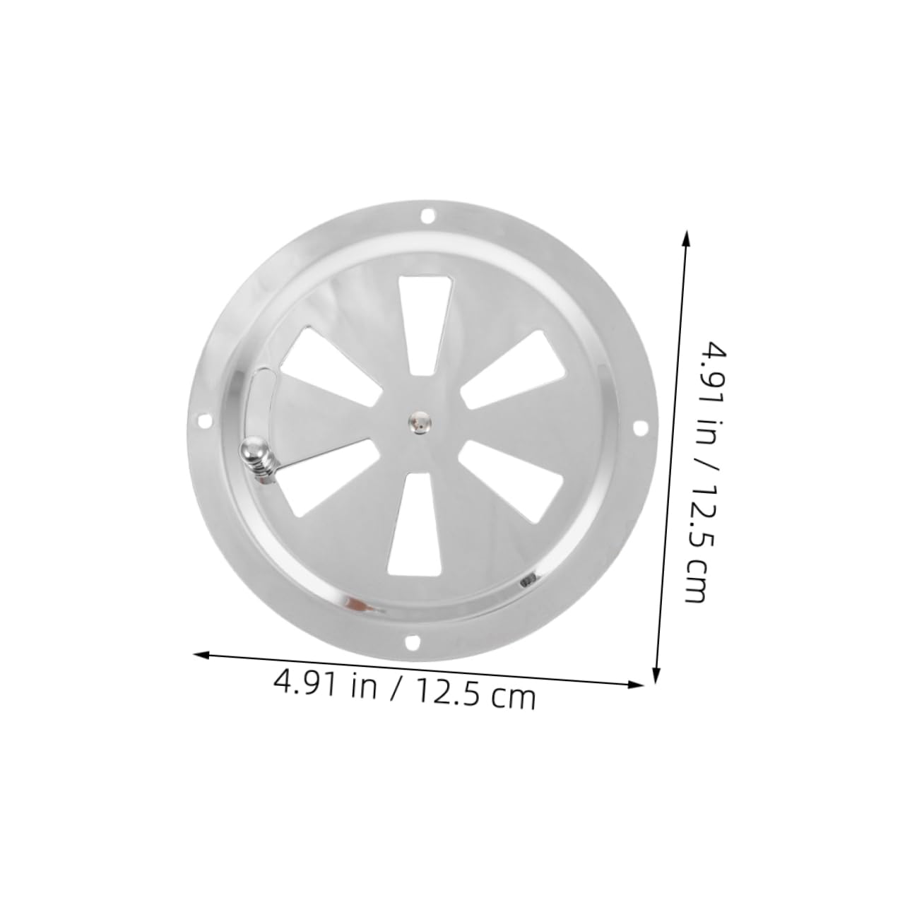 Mikikit 2pcs Stainless Steel Air Vent Cover 5-inch Louvered Ventilation Plate Exhaust Ventilation Sheet Round Louver Vent Covers