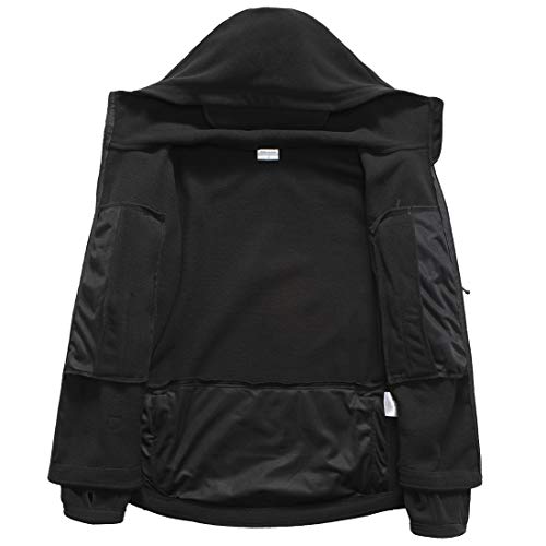 Refire Gear Men's Warm Military Tactical Sport Fleece Hoodie Jacket (X-Large, Black) #TOP4