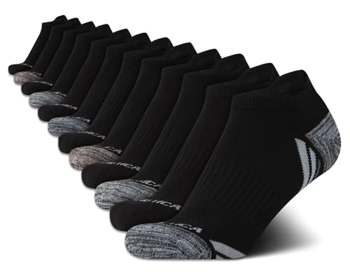 Image of Nautica Womens Low Cut Socks with Tab Mesh Cushioned Ankle Socks, 12 Pack | Breathable Mesh Fabric, Protective Tab, Cushioned Key Areas, Banded Arch Support, Low Cut Ankle, Shoe Size 4-10