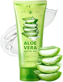Nature Republic MILD & MOISTURE ALOE VERA WATERY GEL (TUBE) Quick Hydration & fast absorbing non-sticky texture, aftersun cooling pack, Moisturizing Face Skin & Hair,korean skin care All Skin Types