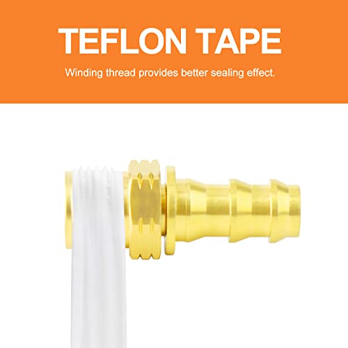 Gasher 2Pcs Brass Swivel Push On Hose Fittings 3/8" Barb X 5/8"-18 Threads（Inverted Flare） With Rubber Ring Union For Fuel/Air/Lquid/Gas #TOP6