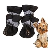 Zapatos Impermeables para Perro, 4 Unidades, Zapatos de algodón para Mascotas, Botas de Lluvia para Perros, Botines para Mascotas, Botas Transpirables para Perros y Gatos, Protector Impermeable
