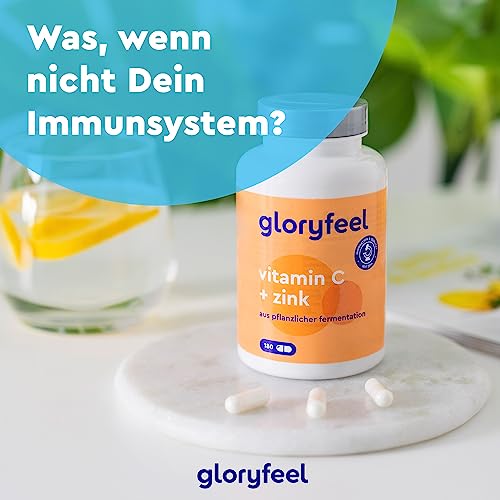 Vitamin C und Zink Tabletten von Gloryfeel, 1000 mg