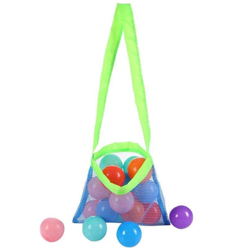 Ultralight Outdoor Mesh Beach Bag - Portable Foldable Crossbody/Shoulder Tote with Pockets, Unisex Storage for Beach Shells & Clothes, Lightweight Compact Design(Orange)2