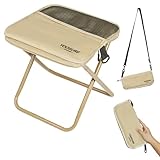 Yoosure Portable Folding Camp Stool with 2 Side Pockets, Lightweight Foldable Camping Stool for Adults, Backpacking Travel Fishing Stool Mini Chair, Compact Folding Seat Collapsible Purse Chair