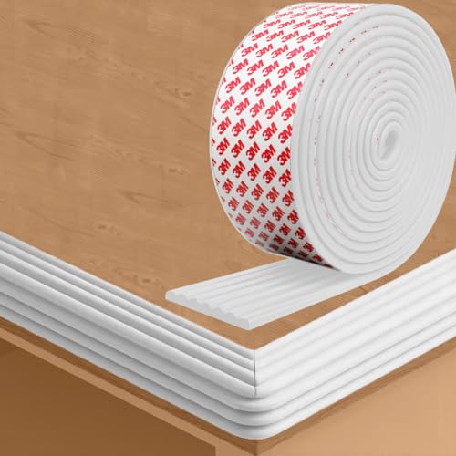 Kantenschutz Selbstklebend - 2m Tischkantenschutz Breite 8cm Dicke 0.8 cm, Tischkantenschutz Ecken, Kantenschutz Schaumstoff für Glastische Platten kommoden (Weiß, 2M)