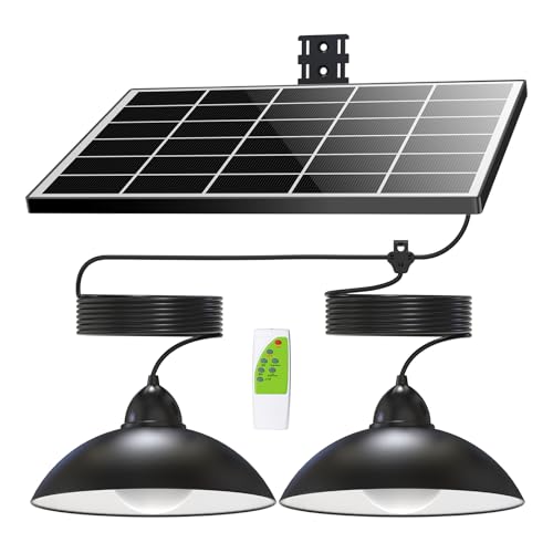 Lightonight Solar Pendant Lights IP65 Weatherproof Dusk to Dawn Solar Shed Lamp with Remote...