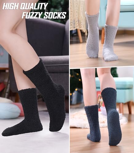 Image of FNOVCO Womens Fuzzy Socks Super Soft Fluffy Winter Warm Cozy Home Sleeping Socks