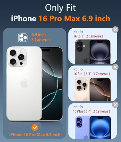 Image of NISHTECH for iPhone 16 Pro Max Case: Clear Magnetic Slim Fit Case Compatible with Magsafe Rugged Protective Transparent Cover (Black Magnetic)