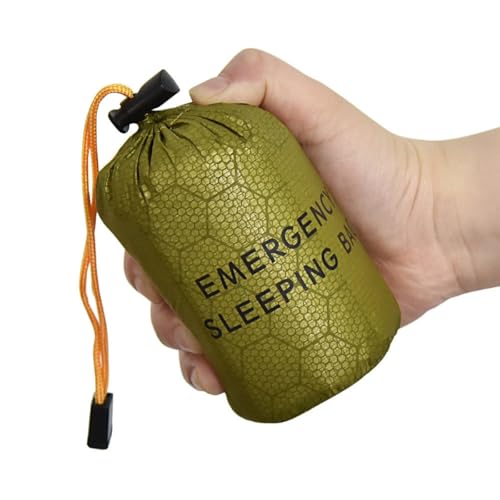 NexusGlow Bivy Notfall Schlafsack Thermo Bivvy mit Wasserdichter Ultraleichter Survival Biwaksack für Outdoor Camping Wandern, Hitzeabweisend/Kälteschutz inkl. Signalpfeife & Paracord
