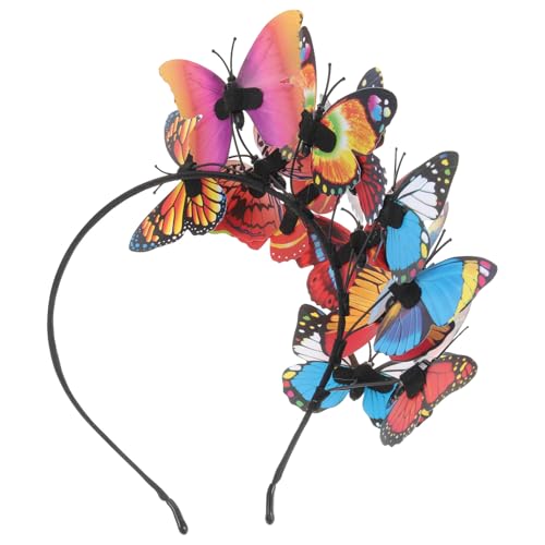 HINTRMENT Butterfly Hair Hoop Handmade Plastic Headband for Women Delicate Creative Design Easy to Wear Wedding Party Accessory