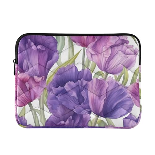 Funda para laptop 13-14 pulgadas con diseño floral púrpura