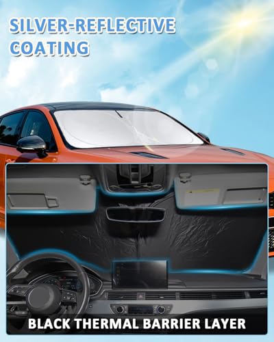 Image of Sun Shade for A4 /S4 2017-2024 2025 2026 Windshield Sunshade Window Cover