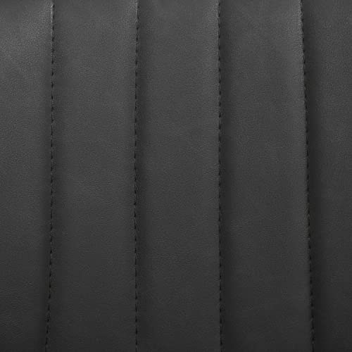 Volans Bar Stools Set Of 2, Mid Century Modern Faux Leather Swivel Barstools Adjustable Height, Counter Height Pub Bar Chair With Back, Black Powder Coated Base, Black Brown #TOP5