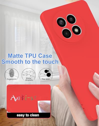 Image of DIZORO Compatible with OnePlus 13r 5G Back Cover with Upgraded Square Edges for Camera Protection Shockproof Flexible Matte Liquid Silicone Mobile Phone Case (Rose Red)