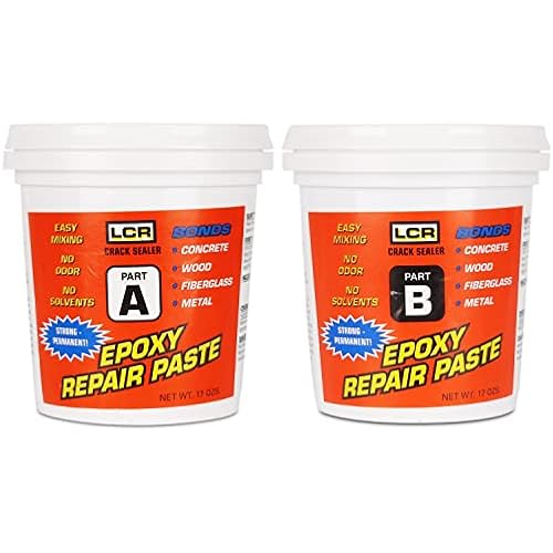 Polygem LCR Crack Sealer and Paste for Concrete Wall Leak Repair - High Strength 2 Component System Works on Concrete, Wood, Fiberglass, Metal, Plastic, Glass, and More