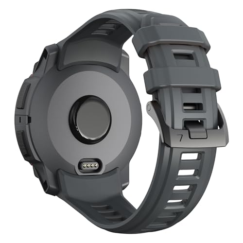 Image of XMUXI Compatible with Garmin Instinct 3 45mm Watch Strap Silicone Sport Replacement Band for Instinct 3 Solar 45mm /Instinct 3 Amoled 45mm with Stainless Steel Buckle(NO WATCH)