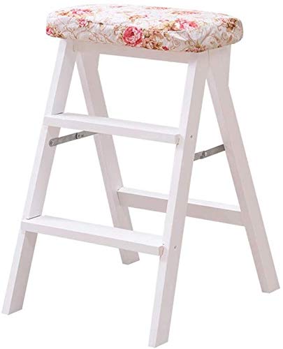 Taburete de escalada de madera con peldanos seguros y estante de flores portatil DASHADAO