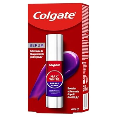 Colgate Max White Sérum Morado 40ml Blanqueador Dental Instantáneo sin Flúor Blanquea Instantáneamente Fórmula de Doble Acción para Corrección del Color y Resultados Blanqueadores Duraderos
