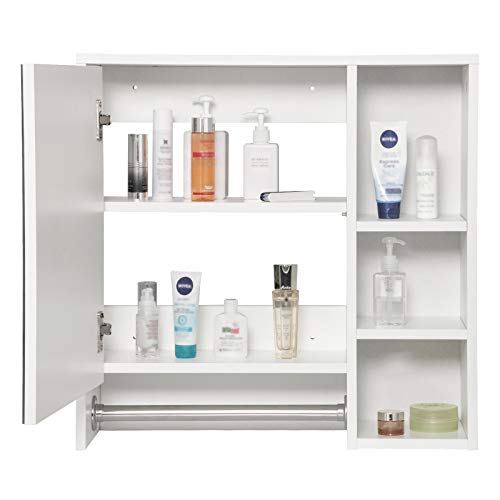 eSituro-Mueble-Suspendido-de-Espejo-Mueble-Colgante-Armario-de-Ducha-Armario-de-Pared-con-Toallero-y-Estante-de-Medicamentos-Armario-de-Bano-con-Puertas-Blanco-60x20x60cm-SBP0056