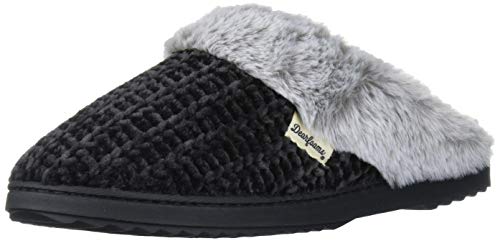 Dearfoams Women's Allison Fairisle Or Solid Chenille Knit Scuff Slipper