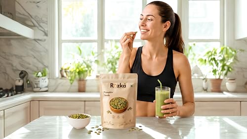 Image of ROZKA Pumpkin Seeds | 200g | AAA Grade, High Protein & Rich in Magnesium | Snacking, Salads & Keto Diet (1x 200g)