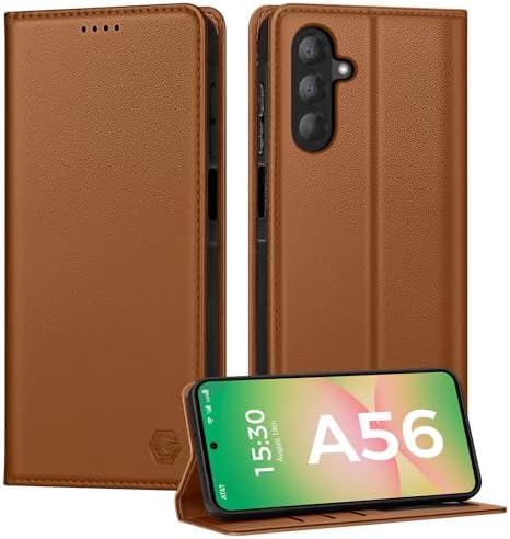 Kirnntca Handyhülle für Samsung Galaxy A56 5G Hülle, Kartenfach Premium PU Leder Klapphülle Schutzhülle, Standfunktion Tasche Flip Case für Samsung Galaxy A56 5G - Kaffee