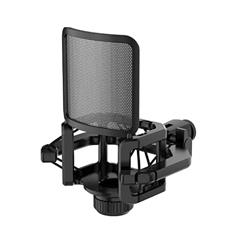 Image of Microphone Shock Mount Suspension for Condenser Microphone Broadcasting Black